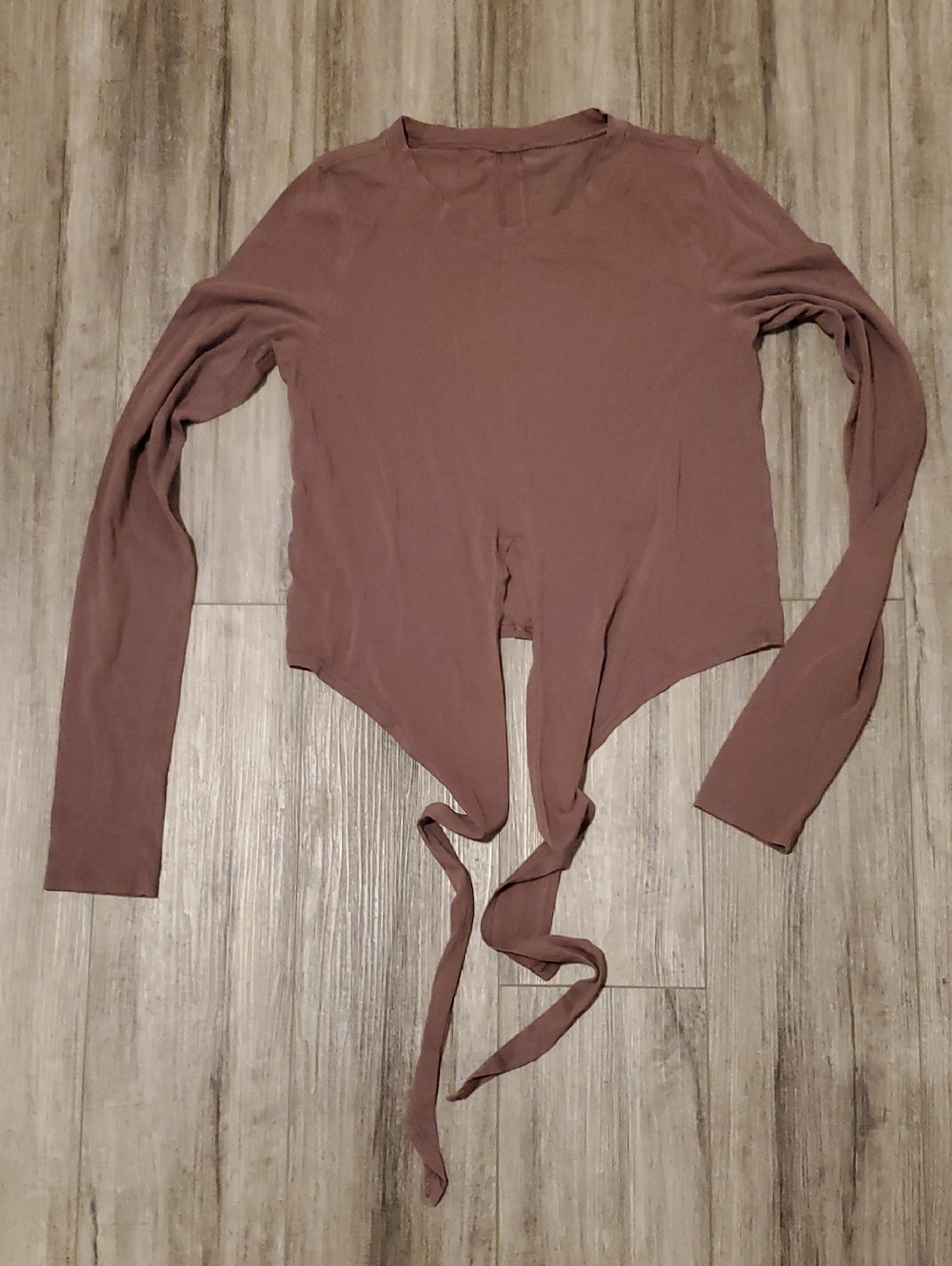 Lululemon Time To Restore  Long Sleeve Tie-Front Women's Top - Antique Bark